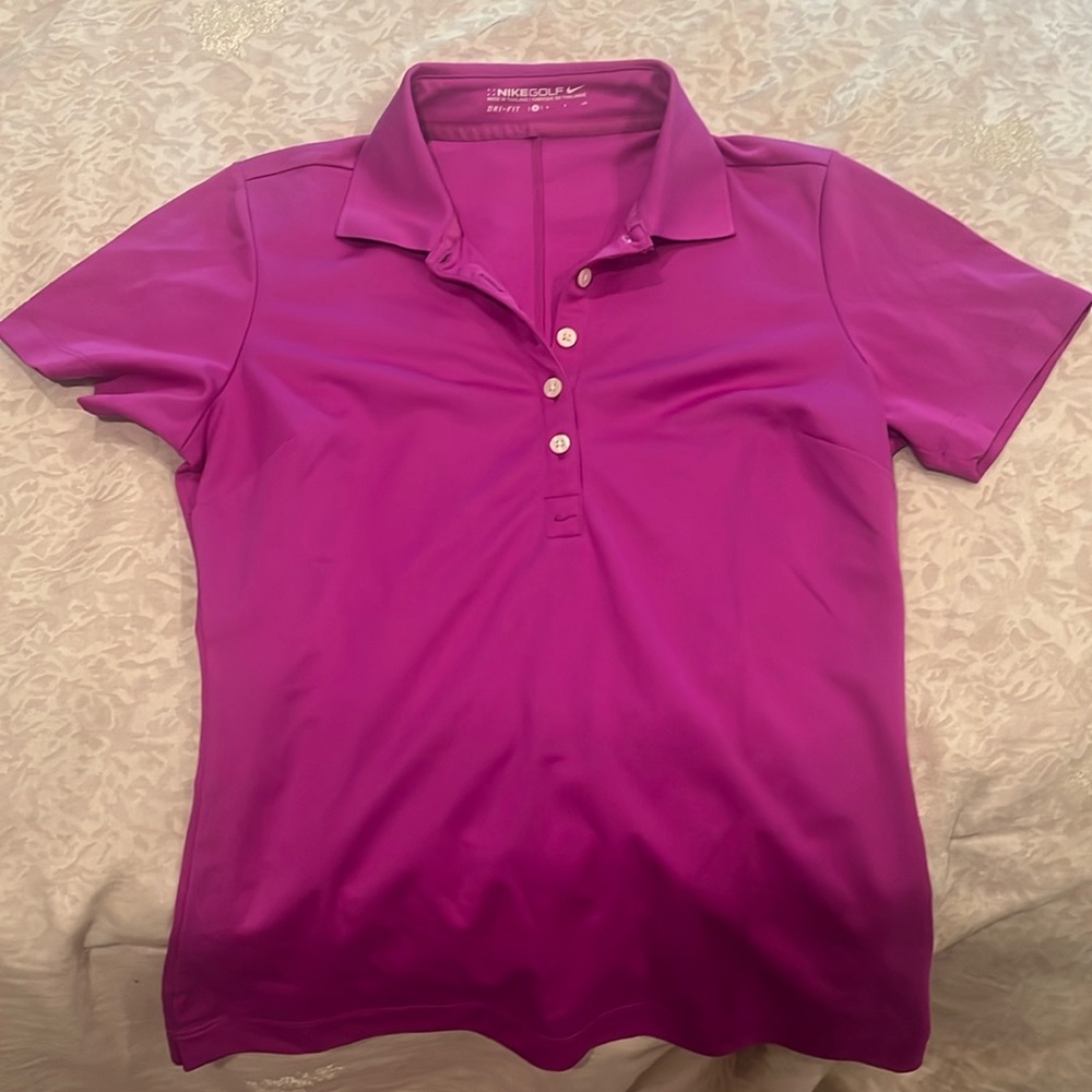 NIKE Golf Dri Fit purple polo tee